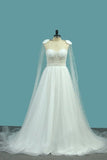 2024 Sweetheart Wedding Dresses A Line Tulle With PXAHYHG2