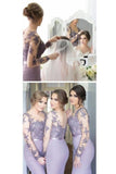 2024 Long Sleeves Bridesmaid Dresses Mermaid Scoop PP43HQJ2