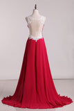 2024 Straps A Line Prom Dresses Floor Length With Applique Chiffon