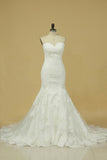 2024 Mermaid Wedding Dresses Sweetheart With Applique Tulle Court PNQEC8ZZ