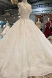 2024 Lace Wedding Dresses Off-The-Shoulder Royal Train Sleevesless Lace P1KSSTTH