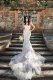 2024 Mermaid Wedding Dresses Sweetheart Tulle With Applique PLC36C69