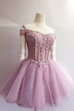 2024 Homecoming Dresses Off The Shoulder A Line Tulle P78MH7D5