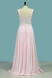 2024 A Line Prom Dresses Spaghetti Straps PYLE3H45