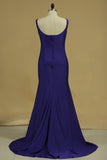 2024 Mermaid Bateau Spandex Evening Dresses Sweep P9XTPHF4