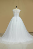 2024 Bateau Wedding Dress Ball Gown Organza & Lace P3HJ62TX