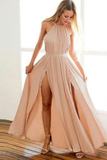 Backless Halter Floor Length Prom Dresses With STKPZ384JG8