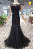 2024 Sequins Bodice Prom Dresses Tulle Mermaid Sweep P37HQ4PZ