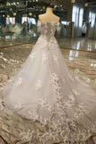 2024 New Arrival Wedding Dresses Lace Up Off The Shoulder With Appliques PX9BX9P3