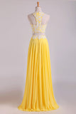 2024 New Arrival Halter Prom Dresses A-Line With Applique P315JG7J