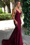 Sleeveless Lace Mermaid Long Prom Dresses