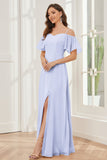 A-line Off the Shoulder Chiffon Bridesmaid Dresses