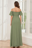 A-line Off the Shoulder Chiffon Bridesmaid Dresses