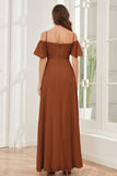 A-line Off the Shoulder Chiffon Bridesmaid Dresses