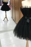 Cute Strapless Tulle Short Homecoming Dresses