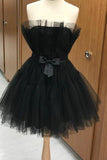 Cute Strapless Tulle Short Homecoming Dresses