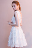 New Arrival One Shoulder White Sleeveless Short Homecoming Dresses