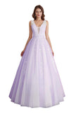 New Arrival Ivory Beading Long Princess Prom Dresses With Lace Appliques