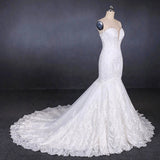 Unique Mermaid Ivory Lace Long Sweetheart Wedding Dresses Wedding Gowns