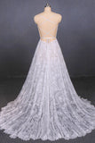 Charming Spaghetti Straps Long A-line Wedding Dresses Beach Wedding Dresses