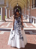 Beautiful V-neck Modest Prom Dresses Elegant Floor Length Party Dresses