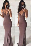 Sexy mermaid backless long cheap simple off shoulder v-neck popular on sale summer dress