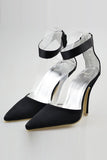 Comfortable Handmade Black Ankle Strap Simple Women Shoes For Prom