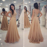 A Line Appliques Cheap Sweetheart Round Neck Green Tulle Long Prom Dresses