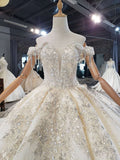 New Arrival Long Off The Shoulder Ball Gown Lace Wedding Dresses