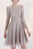 New Arrival Fashion Long Sleeves Temperament Homecoming Dress With Lace Appliques