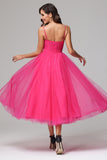 A-line Spaghetti Straps Sweetheart Tulle Prom Dress