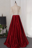 2024 A Line Prom Dresses Scoop Beaded Bodice Short P1RFDDLL