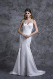 2024 Prom Dresses Mermaid White Satin With P1M566SD