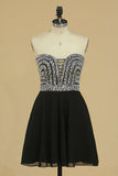 2024 New Arrival Sweetheart Homecoming Dress Beaded Bodice Chiffon A P1T5M8N6