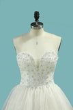 2024 Sweetheart Beaded Bodice Organza Wedding Dresses A PMJA5RX5