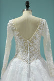 2024 Scoop A-Line Wedding Dresses Court Train Tulle With P1D5MLMC