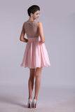 2024 Lovely Homecoming Dresses A Line Scoop Chiffon PEX3B8R1