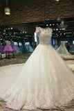 2024 Luxury Wedding Dresses A Line With Beading Royal Train PMZ6MBJF