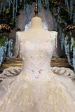 2024 New Arrival Wedding Dresses Off The Shoulder With Beads And Handmade Flowers P38ZRJ7L