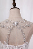 2024 Mermaid Wedding Dresses Tulle Spaghetti Straps With Applique PKD53K17