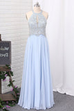 2024 New Arrival Scoop Chiffon With Beading Prom Dresses PGXK27QB