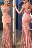 2024 Spandex Sexy Prom Dresses Sheath Spaghetti Straps PDTYQAZN