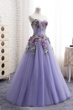 Elegant Strapless Sweetheart 3D Flowers Tahiti Prom Dresses Tulle Long Party Dresses STK15205