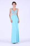 2024 Mermaid Prom Dresses Straps Spandex With Beading P7YEE7BF