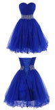 Modern Sweetheart Knee Length Royal Blue Homecoming Dress