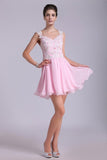 2024 Straps A-Line/Princess Homecoming Dresses Chiffon PGKEQLSS