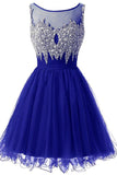 2024 Tulle Scoop Beaded Bodice Homecoming Dresses P6G4TGZS