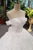 2024 Special Offer Boat Neck Wedding Dresses Lace Up Boat Neck With P46D3YQB