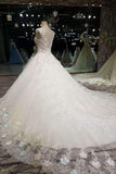 2024 New Arrival Wedding Dresses Tulle Wedding Dresses Scoop Neckline With Beading P57E3KNF