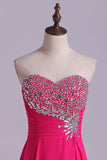 2024 Sweetheart Beaded Bust Prom Dresses A-Line Sweep PCP3H1CR